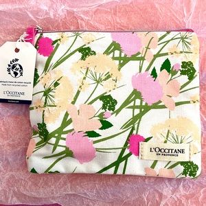 L’Occitane floral makeup bag, new.